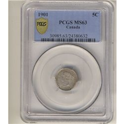 1901 5¢ PCGS MS63.