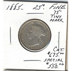 1885 25¢ F15 Key date.  A lovely example with tiny mark. (PBA)