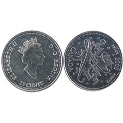 2000 25¢ Pride Rotated Dies 90% ICCS MS62.