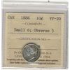 Image 1 : 1886 10¢ SM 6 Obv 5 ICCS VF20