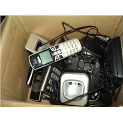 Box of Misc Cordless Phones