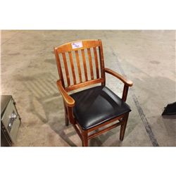 CHERRY PADDED RESTAURANT ARM CHAIR