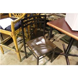 METAL FRAMED WOODEN RESTAURANT CHAIR