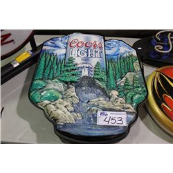 LIGHT UP COORS LIGHT BEER SIGN