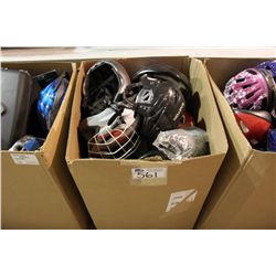 BOX OF ASSORTED SPORTS GEAR