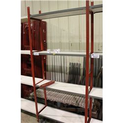 PARTS RACK SECTION INC. 1 RED UPRIGHT & 8 SMALL