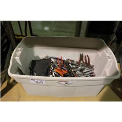 BIN OF ASSORTED HAND TOOLS