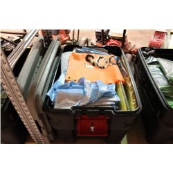 BIN OF ASSORTED SAFTEY GEAR