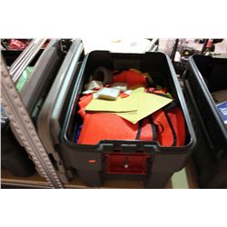 BIN OF ASSORTED SAFTEY GEAR