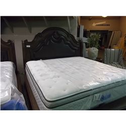 PULASKI KING SIZE LEATHER INLAYED HEAD BOARD SET