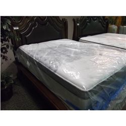 PULASKI QUEEN SIZE LEATHER INLAYED HEAD BOARD SET