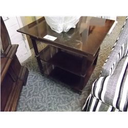 3 TIER WALNUT SIDE TABLE