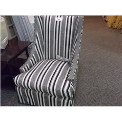 BLACK & WHITE PATTERNED OCCASIONAL CHAIR