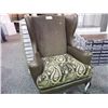 Image 1 : BROWN CLAW FOOT WINGED BACK CHAIR