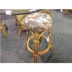 LEAF PATTERNED HIGH WOODEN BAR STOOL