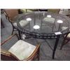 Image 1 : DARK RATTAN GLASS TOP DINING TABLE WITH 6 LEAF