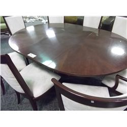CHERRY SINGLE PEDESTAL DINING TABLE WITH 8