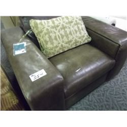 BROWN LEATHER MARTINI CHAIR