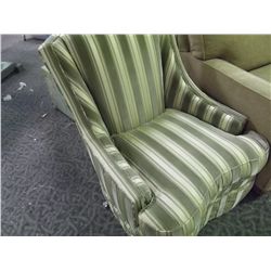 OLIVE STRIPPED SWIVEL CHAIR