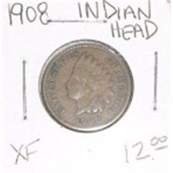 1908 INDIAN HEAD RED BOOK VALUE IS $12.00 *RARE EXTRA FINE HIGH GRADE*!!