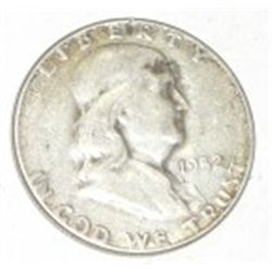 1952 FRANKLIN SILVER HALF DOLLAR *PLEASE LOOK AT PICTURE TO DETERMINE GRADE*!!