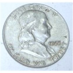 1963-D FRANKLIN SILVER HALF DOLLAR *PLEASE LOOK AT PICTURE TO DETERMINE GRADE*!!