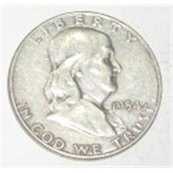 1954-D FRANKLIN SILVER HALF DOLLAR *RARE SEMI-KEY DATE EXTRA FINE GRADE*!!