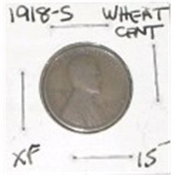 1918-S LINCOLN WHEAT CENT RED BOOK VALUE IS $15.00 *RARE EARLY PENNY EXTRA FINE GRADE*!!