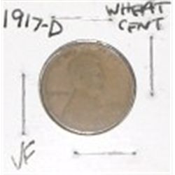 1917-D LINCOLN WHEAT CENT *RARE EARLY PENNY VERY FINE GRADE*!! PENNY CAME OUT OF SAFE!!