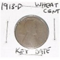 1913-D LINCOLN WHEAT CENT *RARE EARLY KEY DATE PENNY PLEASE LOOK AT OICTURE TO DETERMINE GRADE*!!