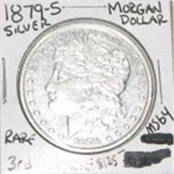 1879-S MORGAN SILVER DOLLAR RED BOOK VALUE IS $125.00+ *RARE 3RD REVERSE MS-64 HIGH GRADE*!!