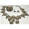 Image 1 : Squash Blossom Necklace Set, Green Stones, AZ - ,