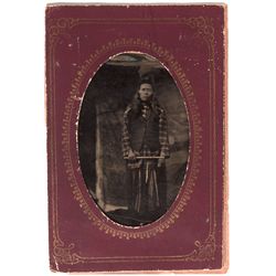 Native American Man Ferrotype, SD - ,