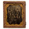 Image 1 : Native American Man with Children Ferrotype in an Ambrotype Frame, SD - ,