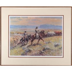 Cowboy Lithograph,  - ,
