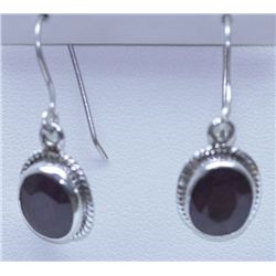 24.70 CTW RUBY EARRINGS .925 STERLING SILVER