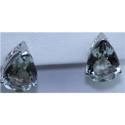 27.00 CTW GREEN AMETHYST EARRING .925 STERLING SILVER