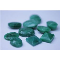 18.10 CTW AFRICAN EMERALD MIX SHAPES LOOSE STONES (10)