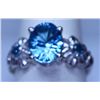 Image 1 : 22.25 CTW BLUE TOPAZ RING .925 STERLING SILVER