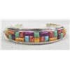 Image 2 : Navajo Sterling stone to stone  Inlay Bracelet - TK