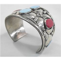 Large Navajo Sterling Silver Cuff Bracelet