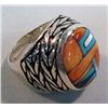 Image 1 : Zuni Channel Multi Stone Inlay Sterling Ring - DL