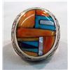 Image 2 : Zuni Channel Multi Stone Inlay Sterling Ring - DL