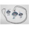 Image 1 : Zuni Sun Face Necklace & Pierced Earrings