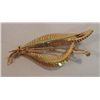 Image 2 : Feather Pin 18Kt Gold and Turquoise Beads