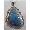 Image 1 : Navajo Inscribed Sterling and Turquoise Necklace