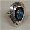 Image 2 : Navajo Shadow Box Teardrop Turquoise Sterling Ring