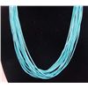 Image 2 : 15 Strand Turquoise Colored Heishi Bead Necklace