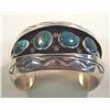 Image 1 : Old Pawn Navajo Sterling Turquoise Shadowbox Bracelet