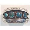 Image 2 : Old Pawn Navajo Sterling Turquoise Shadowbox Bracelet
